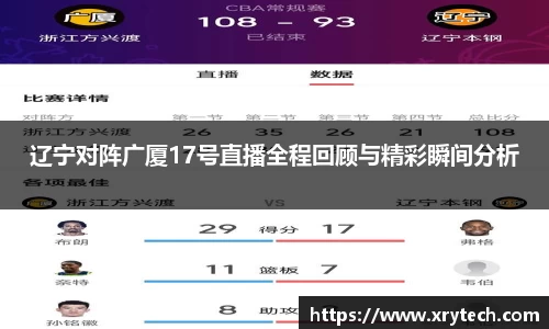 辽宁对阵广厦17号直播全程回顾与精彩瞬间分析